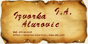 Izvorka Alurović vizit kartica
